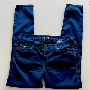 True Religion Casey Dark Blue Skinny Jeans with blue stitching